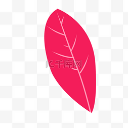 红色手绘树叶纹路装饰