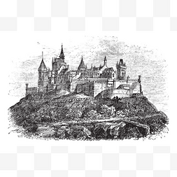 hohenzollern 城堡或 burg hohenzollern 在