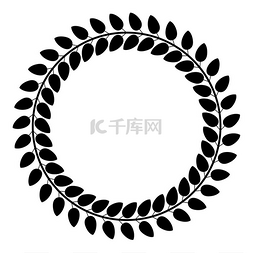 黑色花环图片_花朵圆圈叶子的花环圆形花朵框架