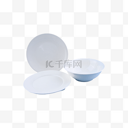 圆形矩形图片_白色易碎的圆形陶瓷餐具