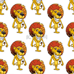 带狮子的图片_狮子带着俗气的咧嘴笑直立着正方