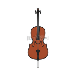 小提琴中提琴图片_交响乐团孤立矢量中低音提琴最大