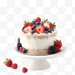 奶油生日蛋糕图片_3D水果奶油生日蛋糕
