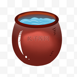 液化容器图片_红色圆形水缸古风容器