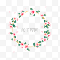 韩国金线花卉木槿边框