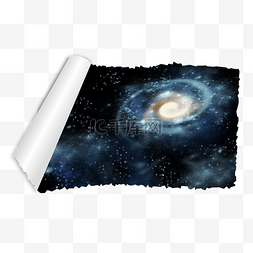 银河旋涡星空宇宙撕破纸张