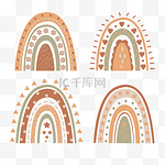 波西米亚风格卡通可爱彩虹