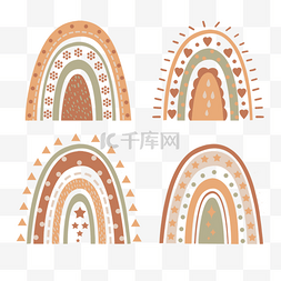 波西米亚风格卡通可爱彩虹