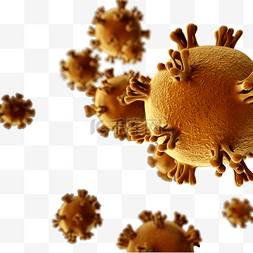 新冠病毒皇冠图片_立体黄色变异covid-19变体新冠病毒