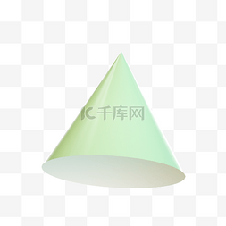 3D立体C4D黄绿色渐变几何圆锥体光