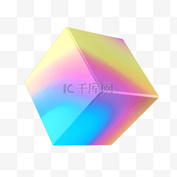 酷炫电商图片_彩色C4D立体酸性酷炫正方体几何元