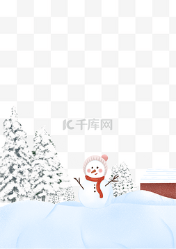 冬季雪景插画图片_小雪节气冬天冬季二十四节气
