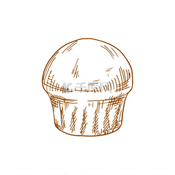 松饼或纸杯蛋糕单独的糕点食品草