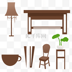 木质家具台灯桌子