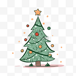 圣诞树扁平卡通免抠图素材