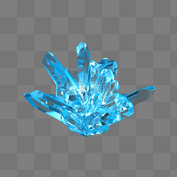 水晶图片_3D立体蓝色水晶