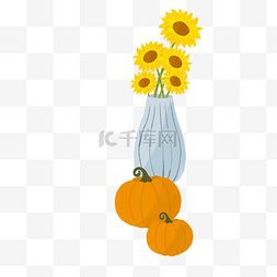南瓜图片_装满向日葵的花瓶
