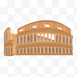 古欧洲建筑图片_罗马竞技场卡通地标