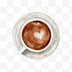 喷溅的巧克力液图片_水彩咖啡热饮可可