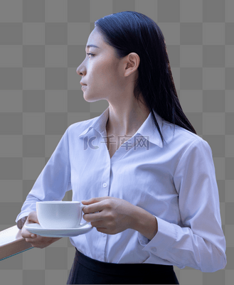 喝咖啡的白领图片素材_商务女性喝咖啡