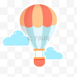 矢量质感分割线图片_矢量云热气球
