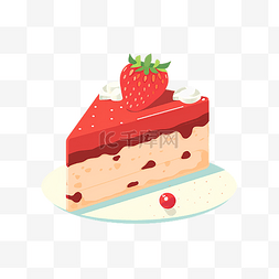 卡通粉丝图片_一块草莓蛋糕平面