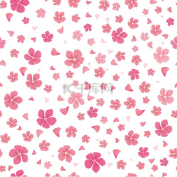 粉红色开图片_樱花孤立在白色无缝图案樱花开在