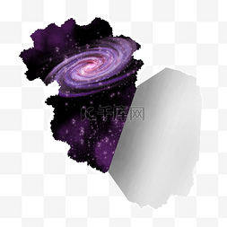 紫色星系太空旋涡恒星撕开纸张