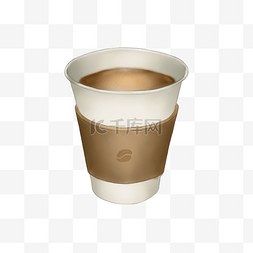 中空纸杯图片_水彩风格纸杯咖啡