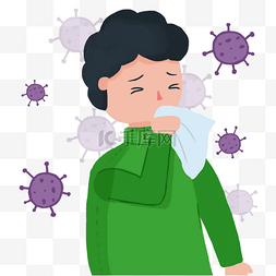 咳嗽感冒的男孩污染的空气流感剪