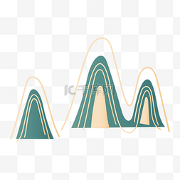 传统山图片_国潮山峰剪纸装饰