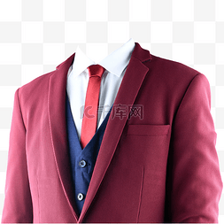 红西装红领带白衬衫摄影图