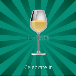 庆祝它一杯白葡萄酒经典的精英酒