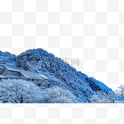 黄山市冬季白雪山峰山区风景