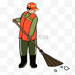 扫地环卫工人清道夫打扫扫地职业