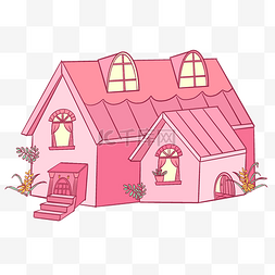 房屋小屋图片_粉色童话小屋房屋