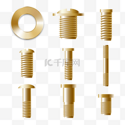 螺丝钉图图片_金色仿真螺丝钉套图