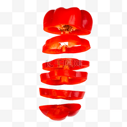 红色菜椒素材图片_切片的红色彩椒