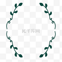 绿色线稿装饰叶
