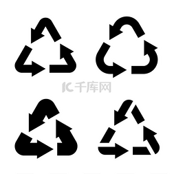 塑料垃圾图片_图标生态回收三角形的黑色箭头生