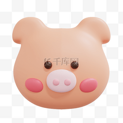小动物卡通头像图片_3DC4D立体可爱动物小猪