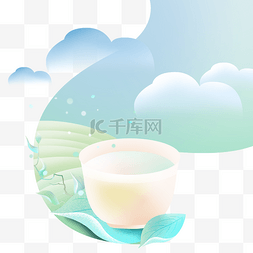 茶杯psd图片_国潮j清新茶文化