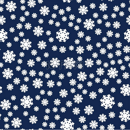 圣诞节无缝背景图片_无缝图案雪花无尽的背景。深蓝色