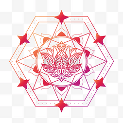 六边形星星几何抽象光效莲花