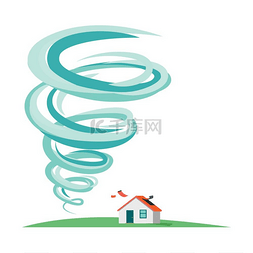 房屋标志图片_龙卷风飓风信息图表自然灾害龙卷