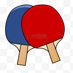 乒乓球桌图片_一双红蓝木纹乒乓球剪贴画