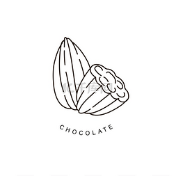 甜食集合图片_巧克力和甜食的矢量图标和标志。