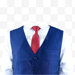 蓝马甲摄影图白衬衫有领带
