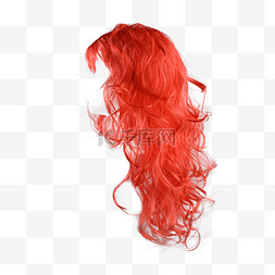 红色护理时尚发型假发