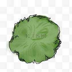 树剪贴画简单的图片_绿色简约灌木树顶简笔画
